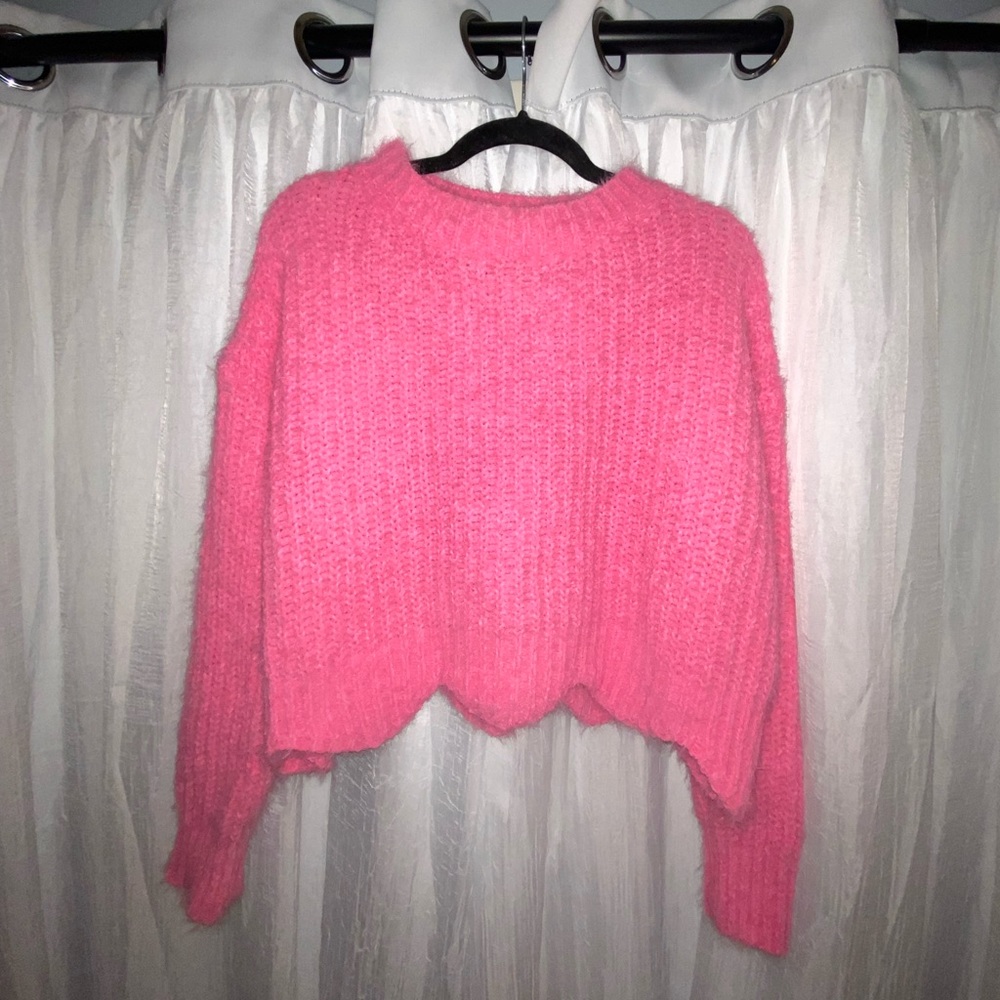 Pink Scalloped Sweater